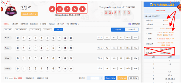 Hướng dẫn cược Xổ Số VIP tại SODO66 8 Bảng mẫu Lô 4 Số - xổ số Hà Nội VIP