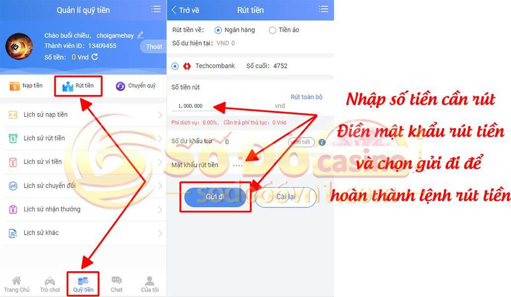 Hướng dẫn nạp rút tiền và chuyển quỹ tại SODO66 15 Hướng dẫn rút tiền tại SODO66