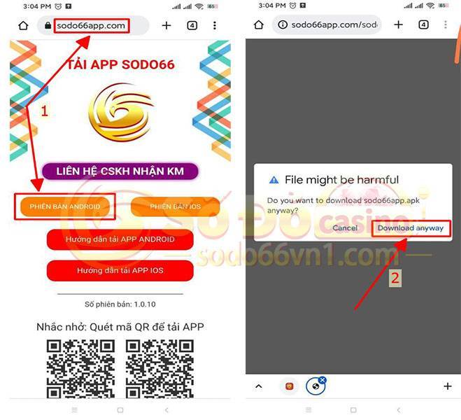 HƯỚNG DẪN TẢI APP SODO66 TRÊN ANDROID VÀ IOS 4 Hướng dẫn tải app/ ứng dụng SODO66 phiên bản Android